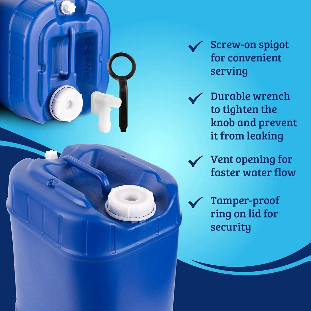 40-Gallon Stackable Water Container Essentials Kit