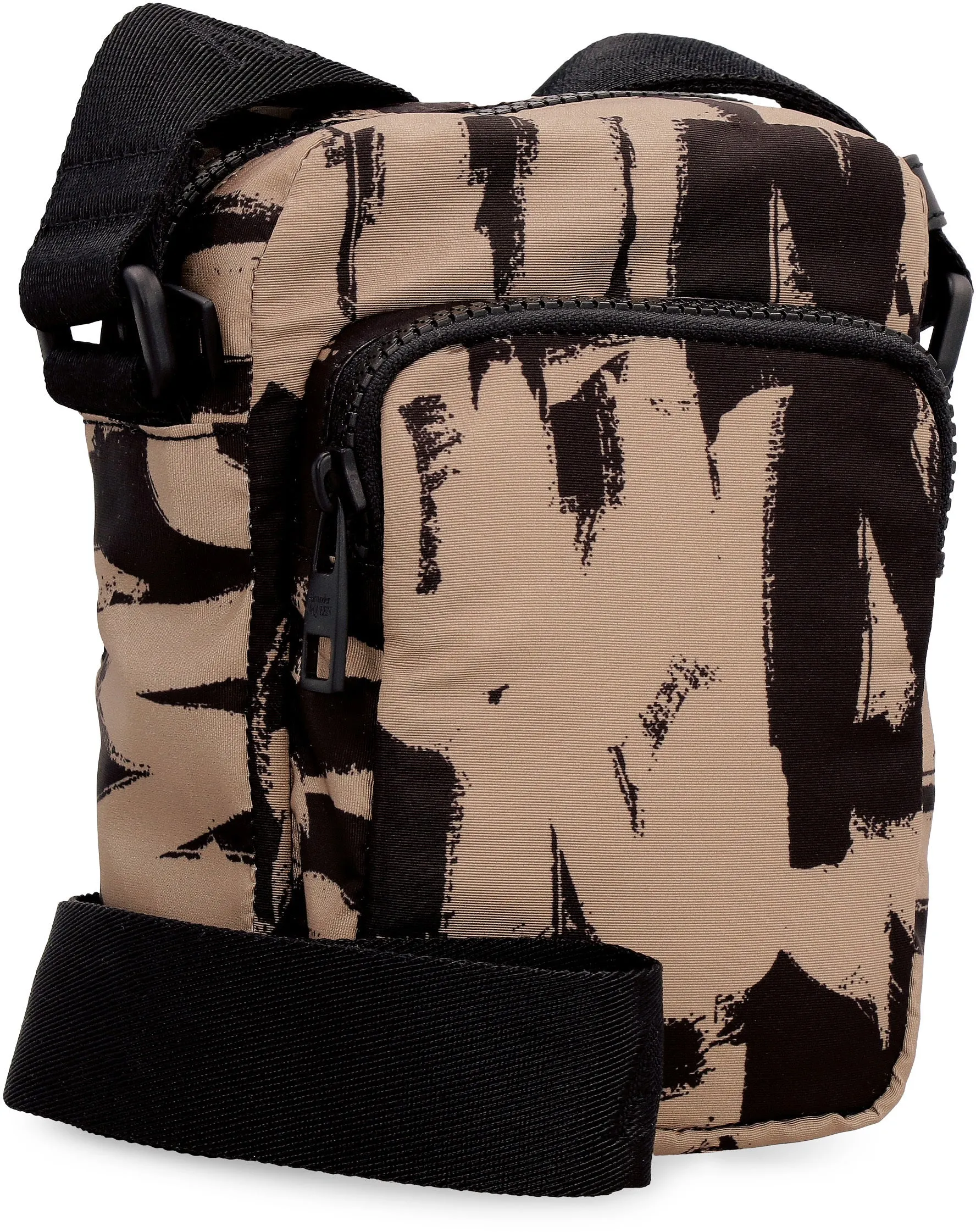 Alexander McQueen Allover Logo Graffiti Print Messenger Bag