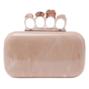 Alexander McQueen Four Ring Logo Embossed Clutch Bag