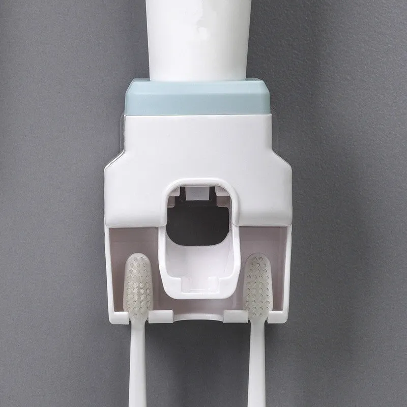 Automatic toothpaste squeezing toothbrush holder