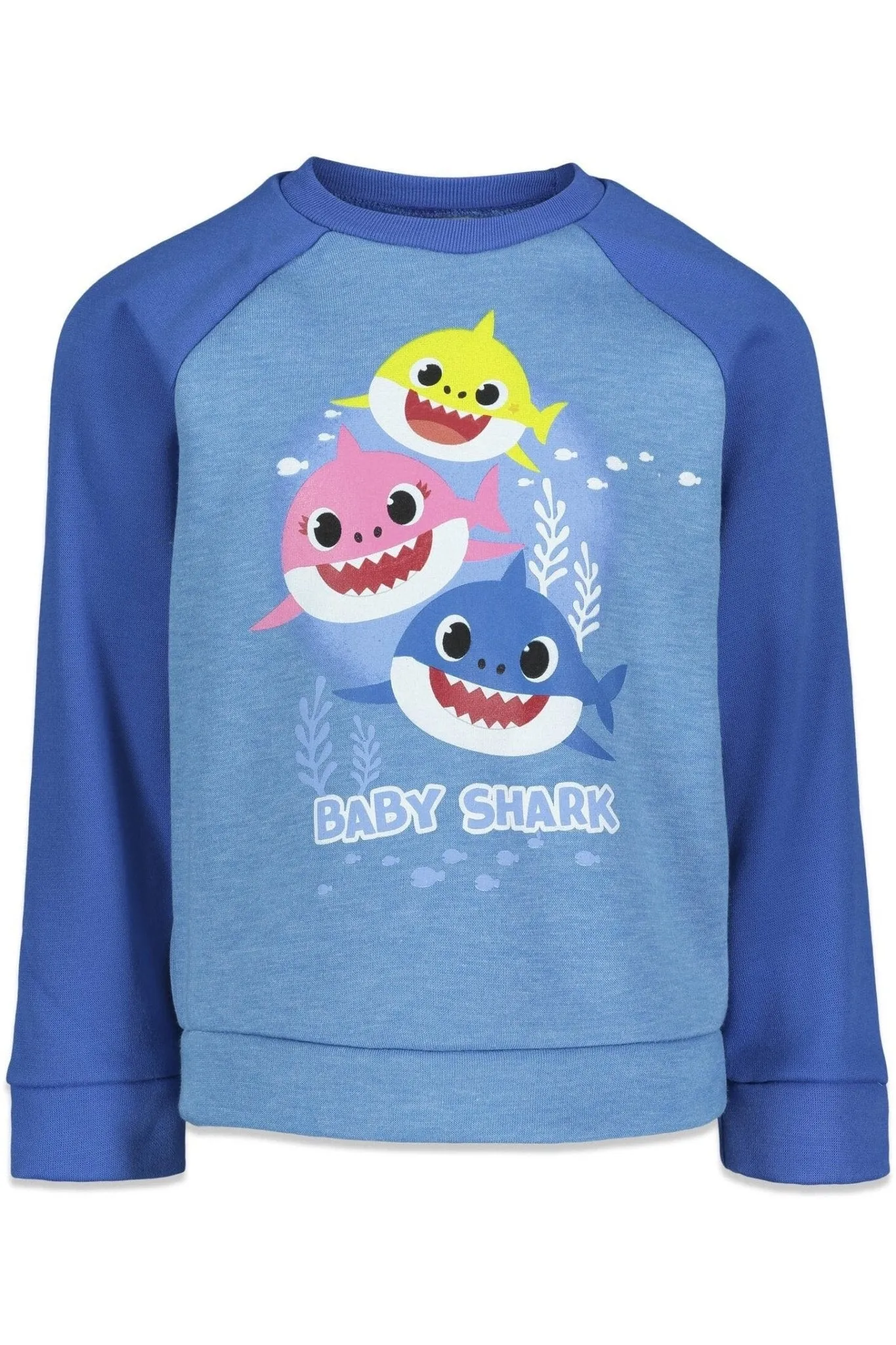 Baby Shark Fleece Raglan Pullover Sweatshirt