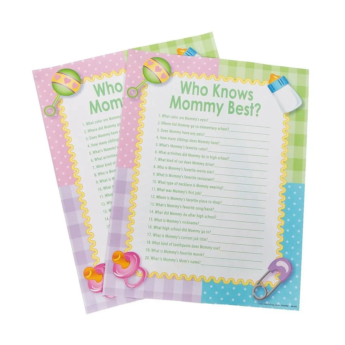 Baby Shower - "Who Knows Mommy Best" Game