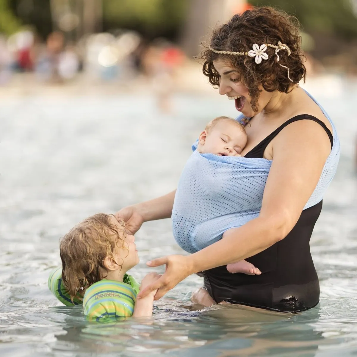 Beachfront Baby Water Ring Sling Sky Blue