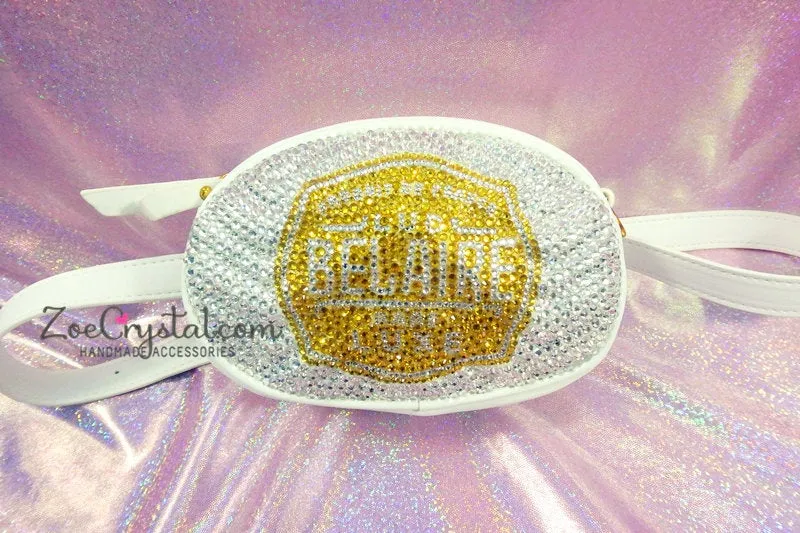 BELT BAG in Swarovski Rhinestones BLING with Your Favorite Logo- Nba Nfl  Mlb : Fanny Pack, Waist Bag, Hip Bag, Travel Pouch, Hands Free Bag