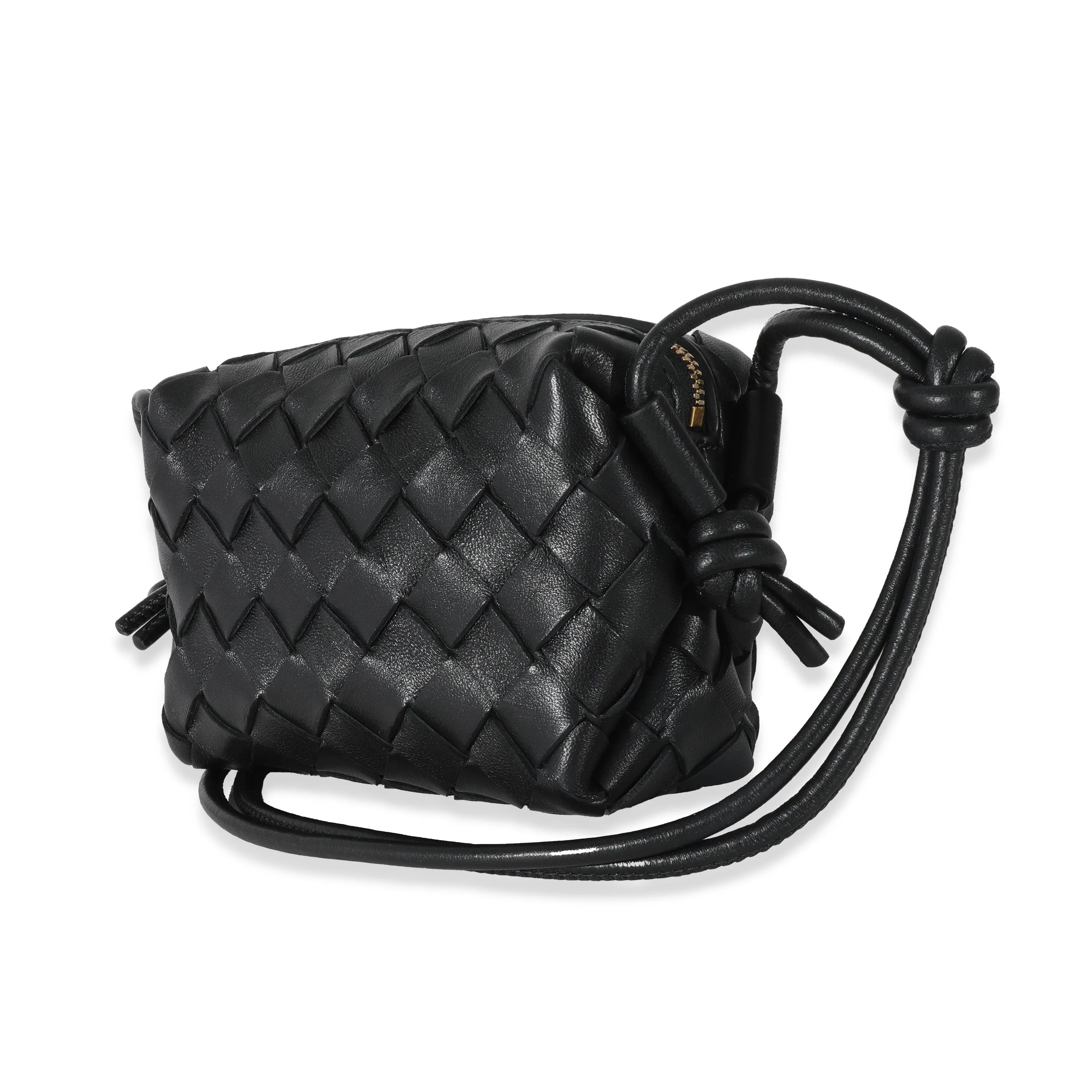 Bottega Veneta Black Intrecciato Candy Loop Camera Bag