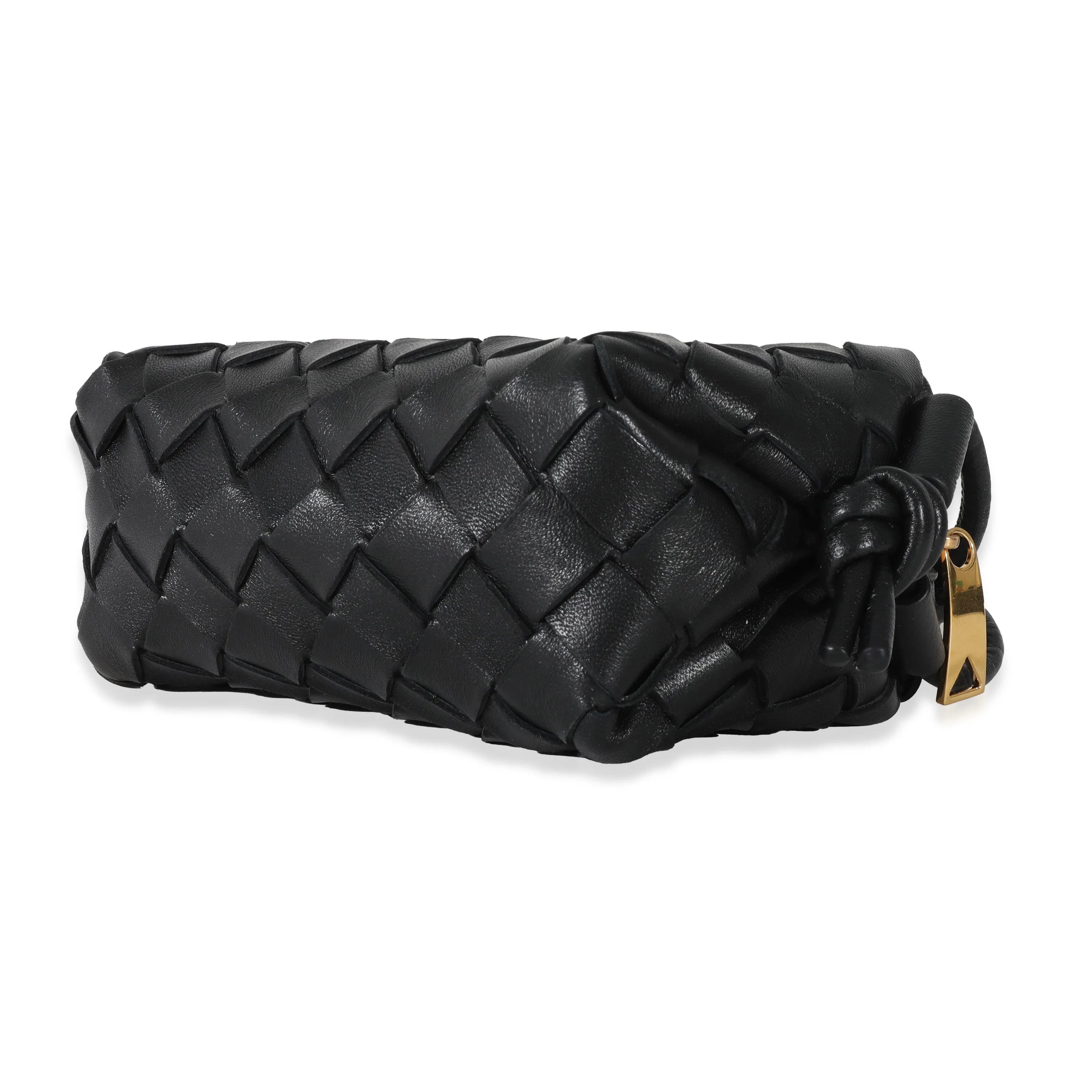 Bottega Veneta Black Intrecciato Candy Loop Camera Bag