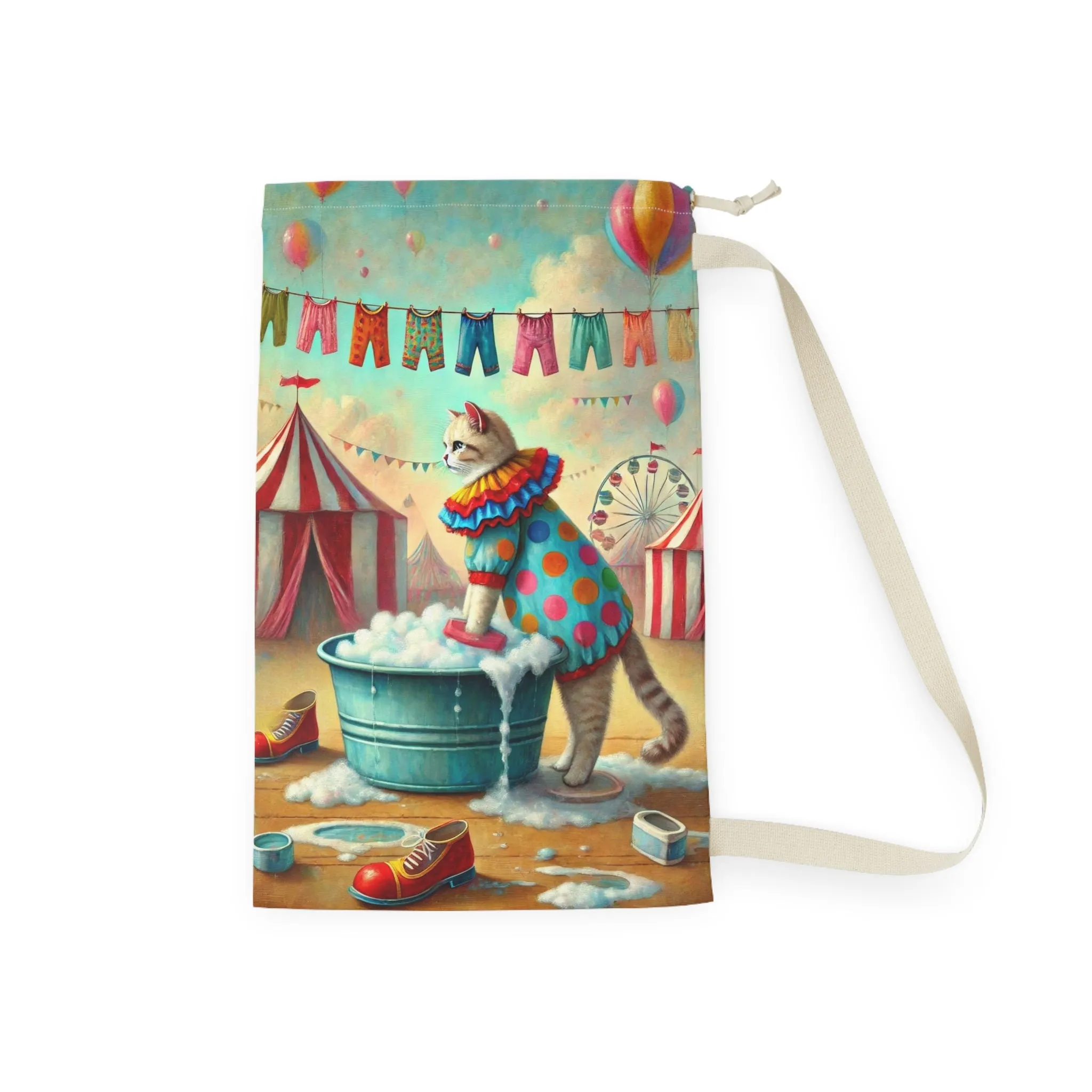 Cat Clown - Circus - Laundry Bag