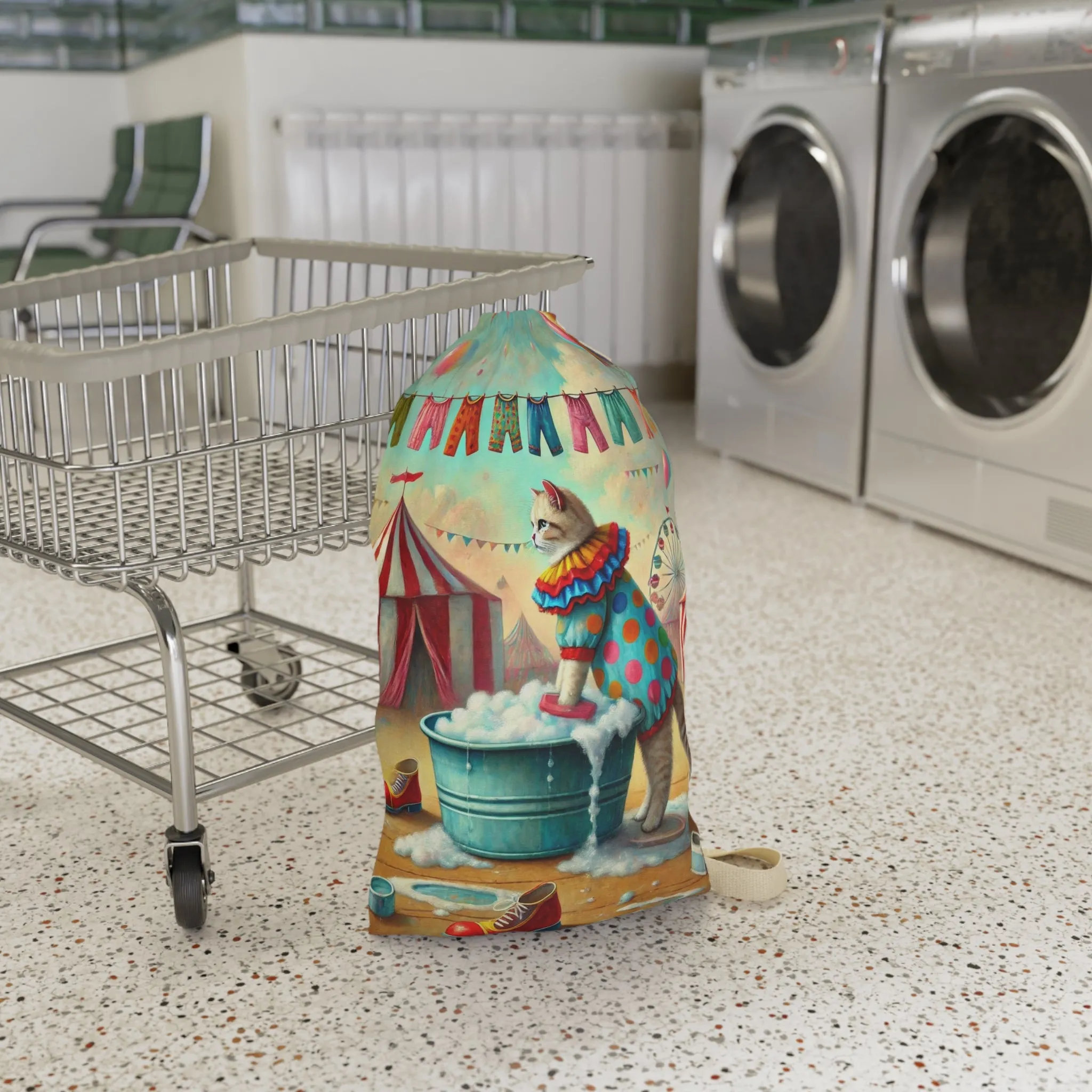 Cat Clown - Circus - Laundry Bag