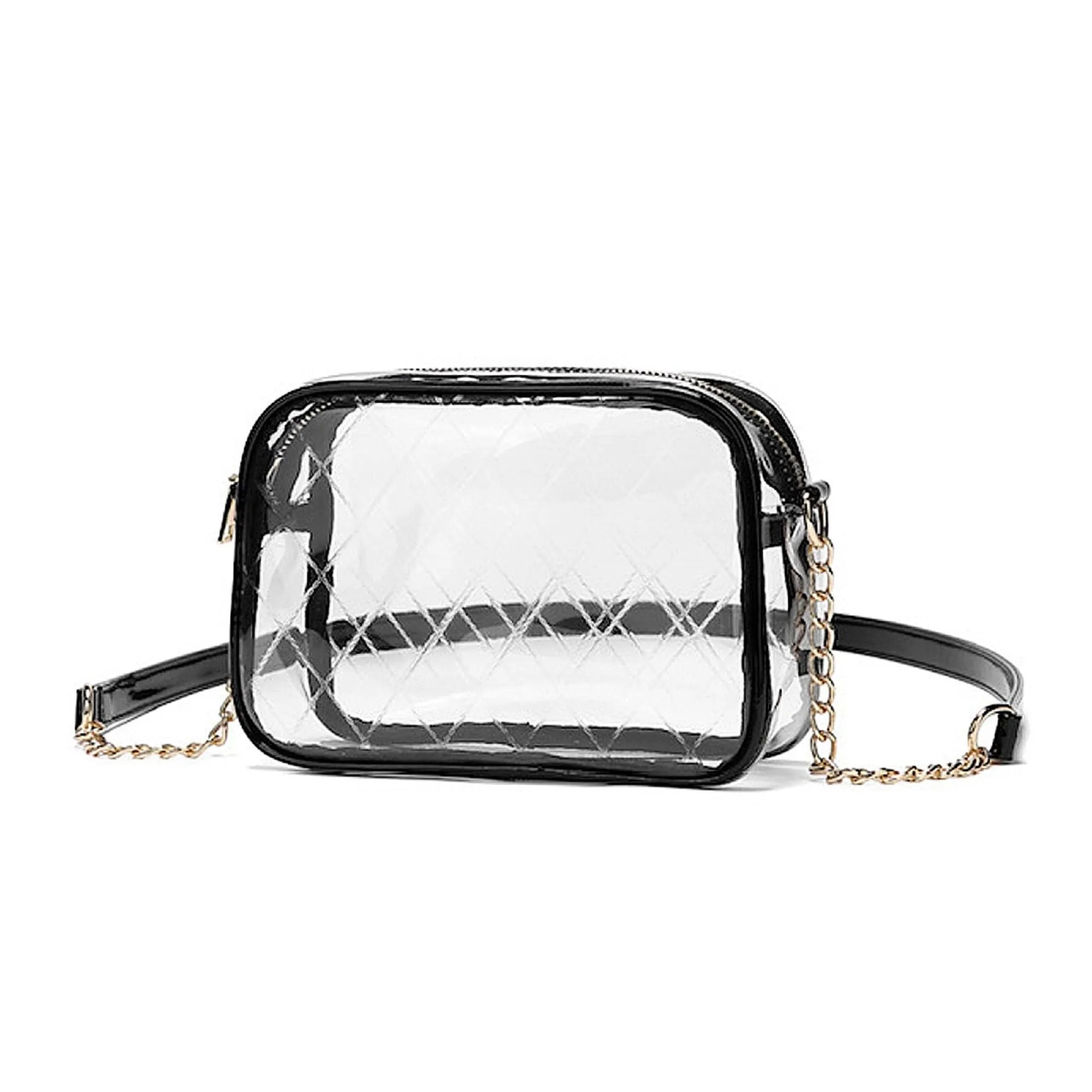 CL833 Clear Chain Strap Crossbody Bag