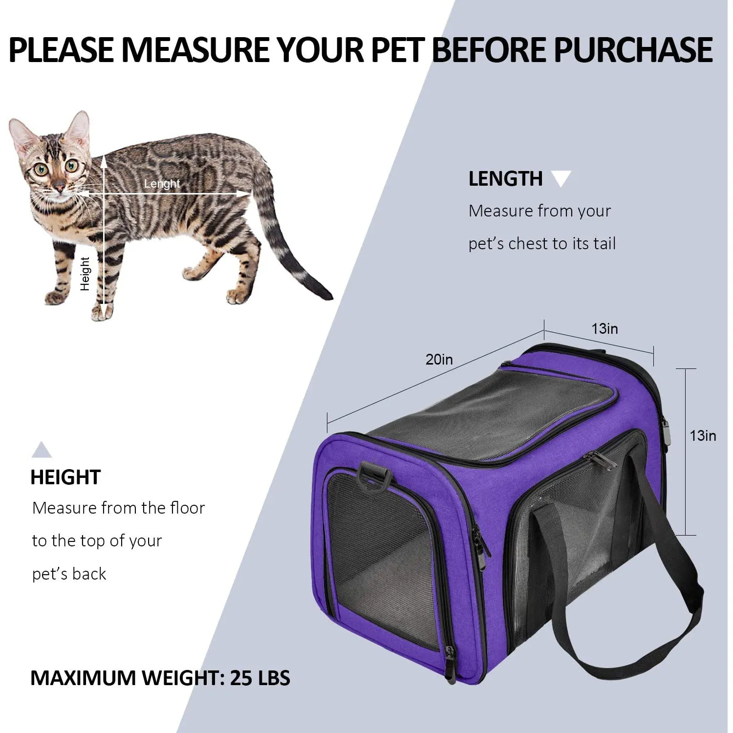 Collapsible Cat Dog Carrier