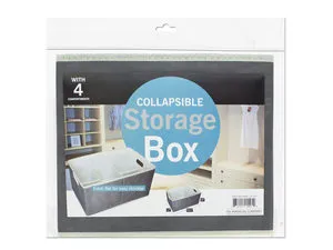 Collapsible Storage Box with 4 Compartments