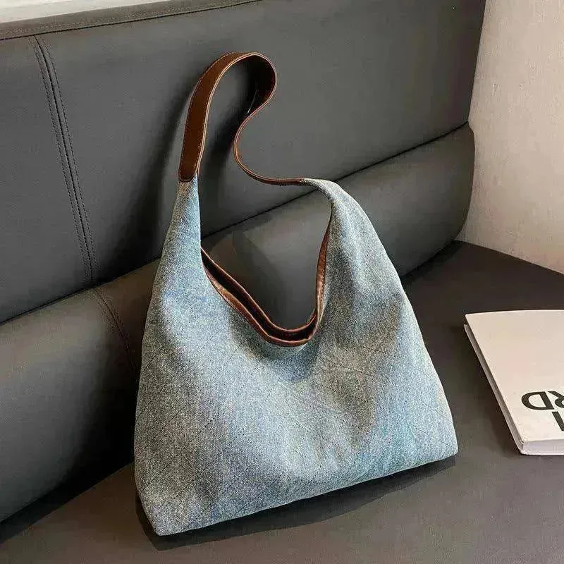 Denim Bucket Bag: Women's Large Tote