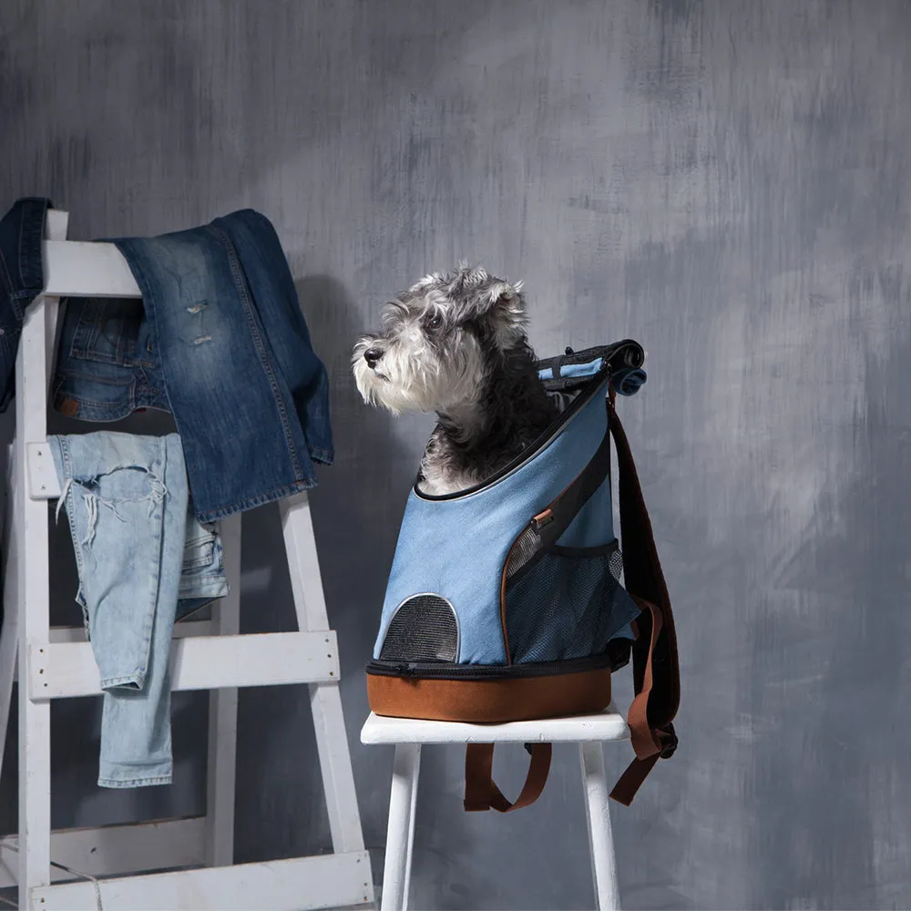 Denim Fun Lightweight Pet Backpack by Ibiyaya - New & Improved