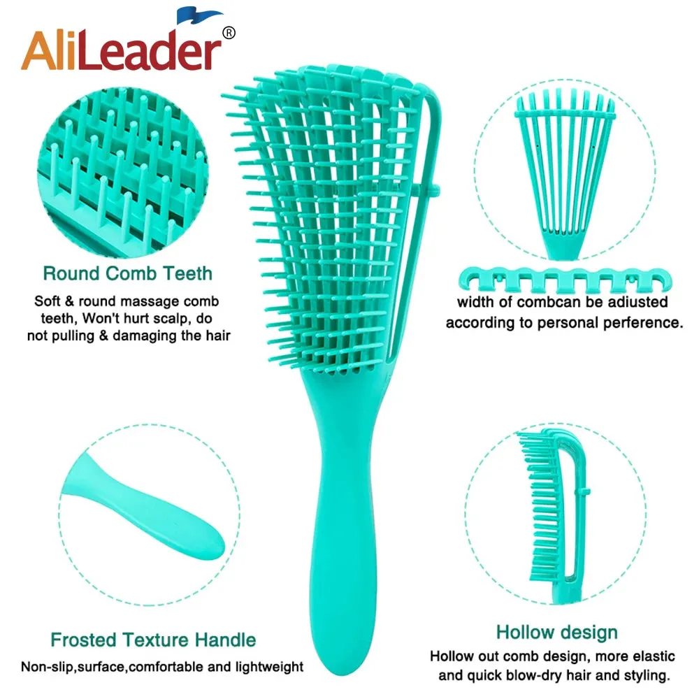 Detangling Brush 4 Pieces Hair Brush Set For Afro Curly Coily Long Hair Knots Detangler Easy To Clean Hair Care Styling Tools