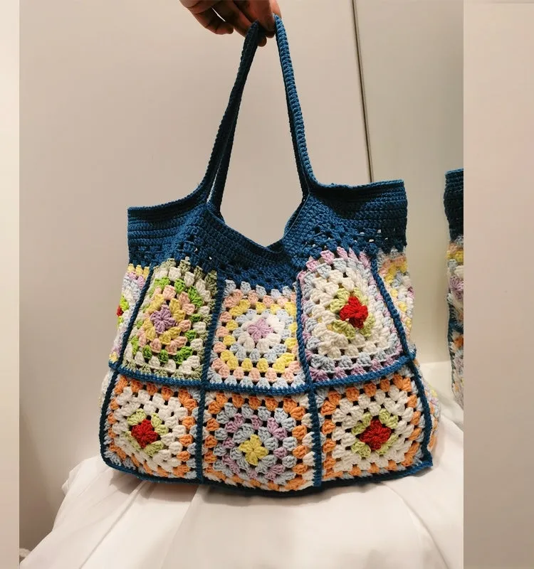 Diy Material All-match Shoulder Summer Autumn New Style Woven Portable Woolen Yarn Bag