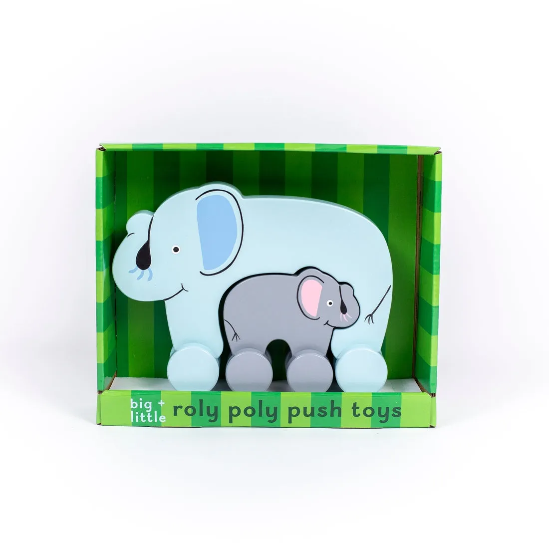 Elephant Mommy and Baby Wooden Roller