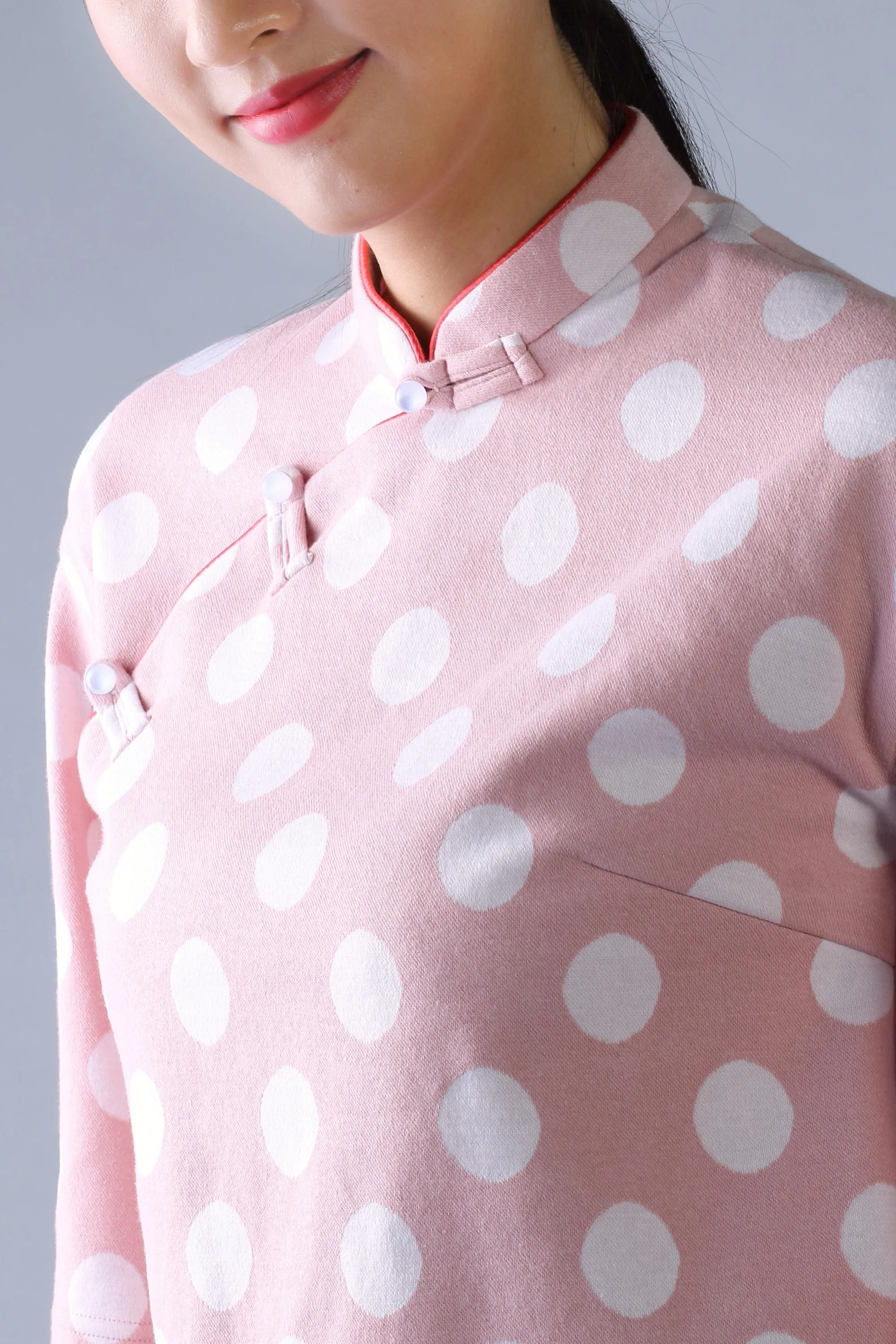 ESSIE Polka Dot Cotton Top (Pink/ White)