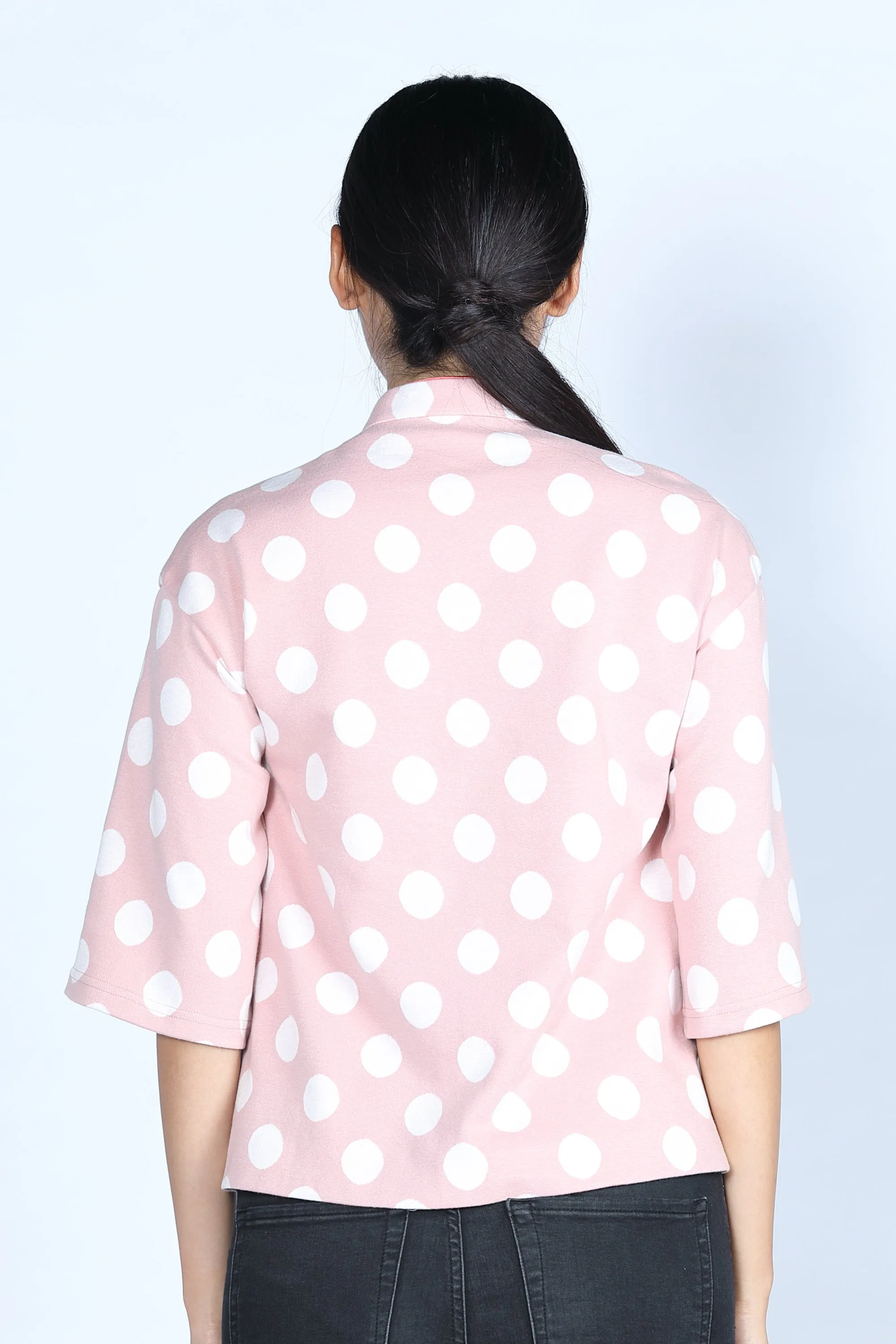 ESSIE Polka Dot Cotton Top (Pink/ White)