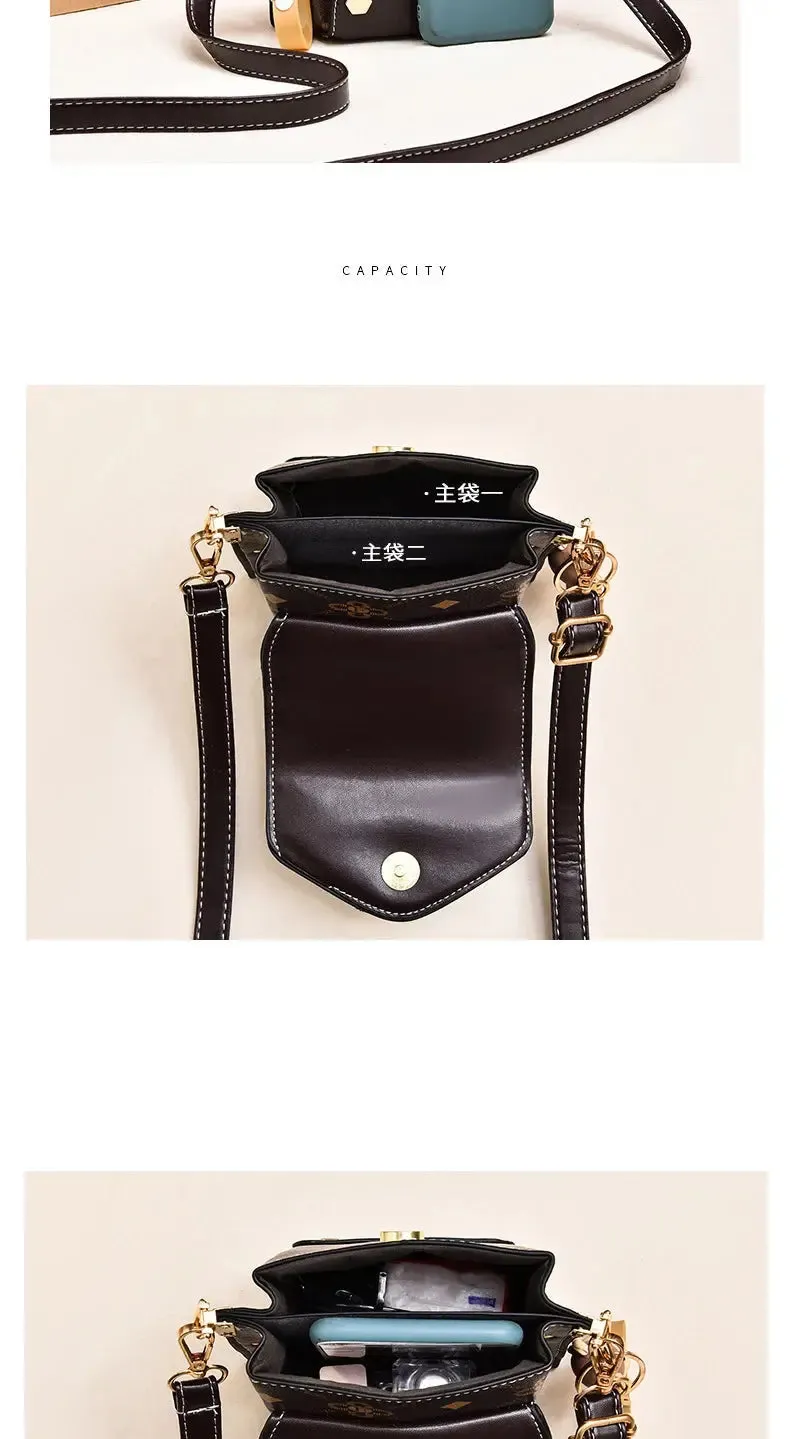 Fashion Women Handbag Crossbody Bag Fashion Women Pattern Shoulder Bag Hardware Chain Strap Color Block Messenger Handbag Composite Crossbody Bag Waist Bag