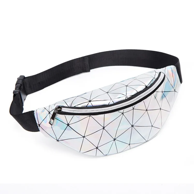 Fashionable Unisex Chest Bag Fanny Pack Waist Bag Waterproof Laser Bags(Silver)