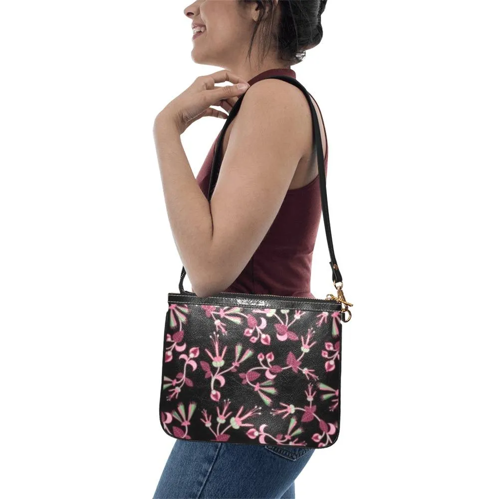 Floral Green Black Small Shoulder Bag