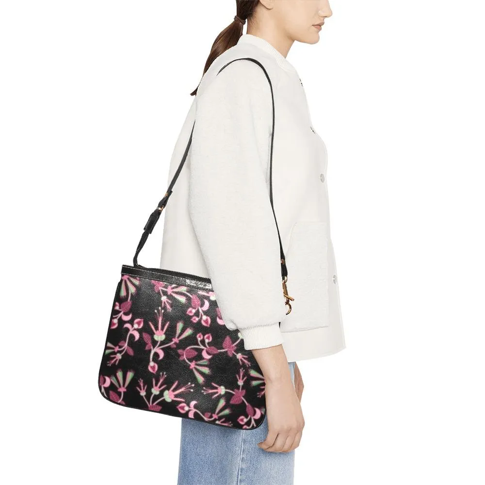 Floral Green Black Small Shoulder Bag