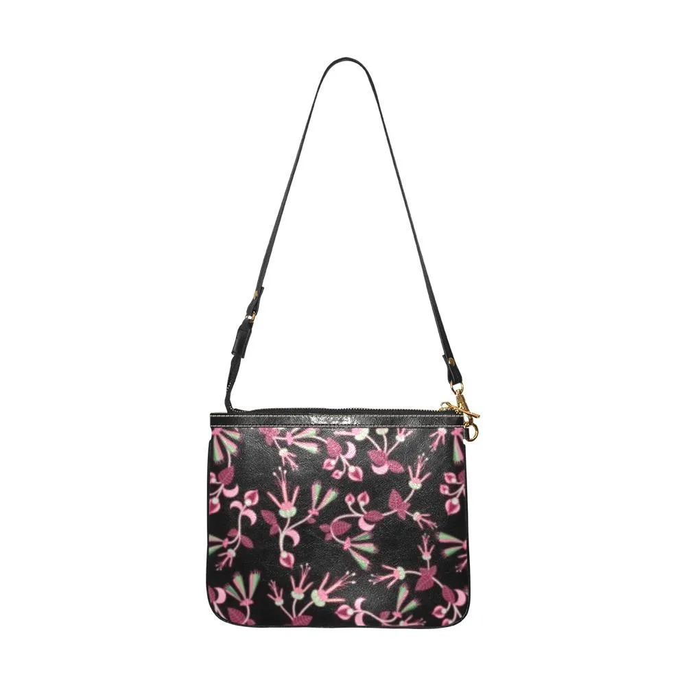 Floral Green Black Small Shoulder Bag