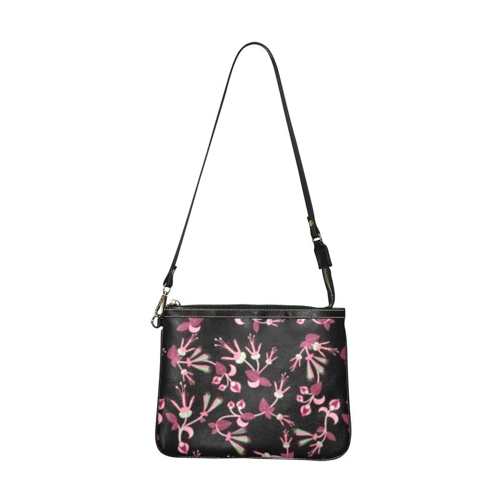 Floral Green Black Small Shoulder Bag