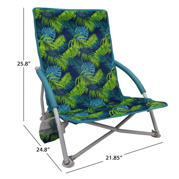 Foldable Low Seat Beach Chair with Carry Bag