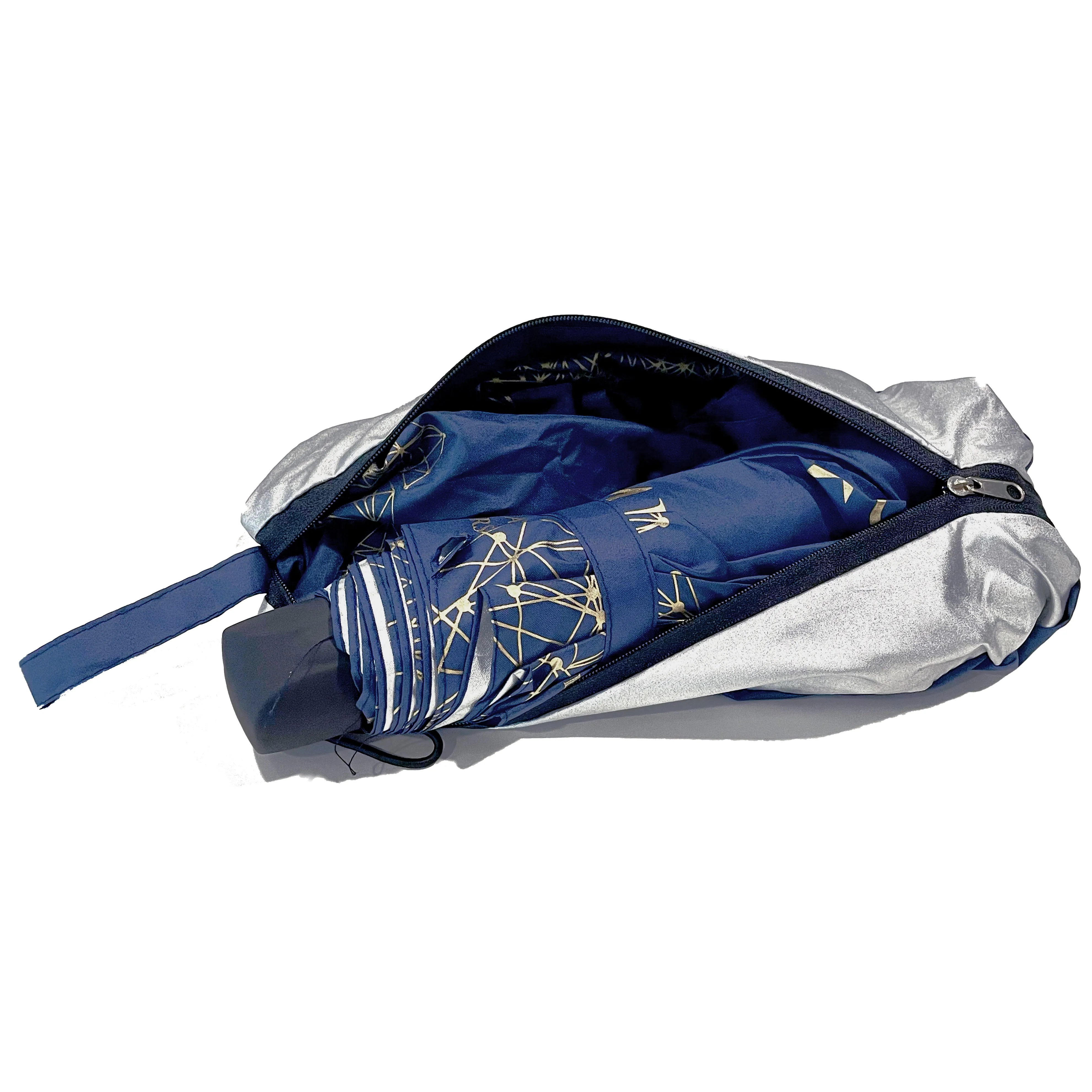 Folding Umbrella with UV Protection and dual function bag.