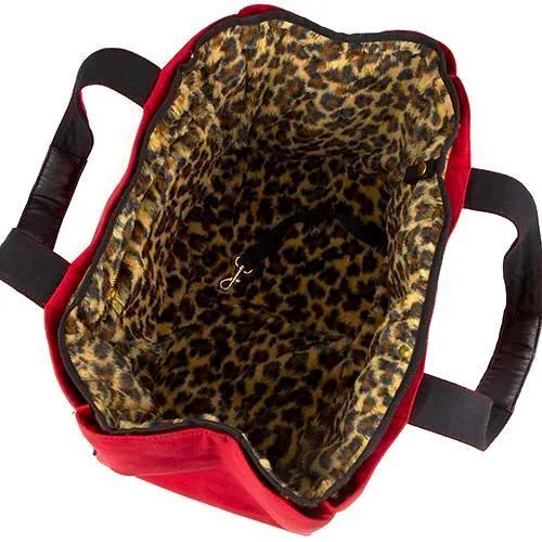 Foxy Pom Rescue Me Tote Canvas Dog Carrier Red