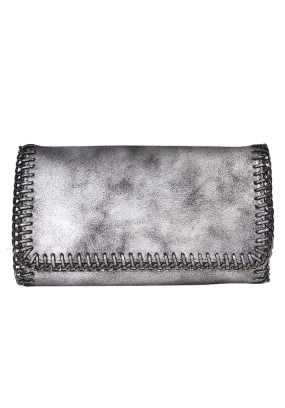 Grey Chain Detail Clutch Bag