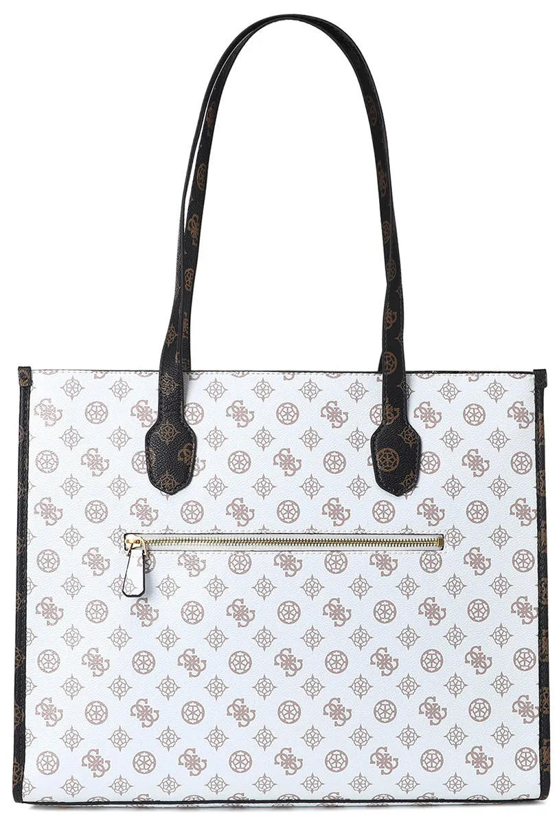 Guess Silvana Handbag In White Brown For Women