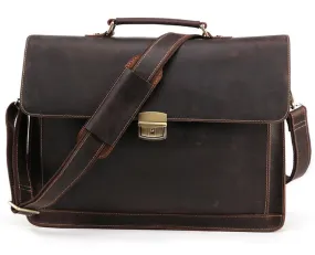 Handmade Vintage Leather Briefcase Men Messenger Bag Laptop Bag