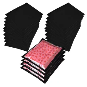 Heart Home Saree Cover | Clothes Storage Bag | Single Packing Saree with Zip Closure | Wardrobe Organizer | Cloth Stoarge Organizer | Plain Saree Cover | Pack of 24 | Black