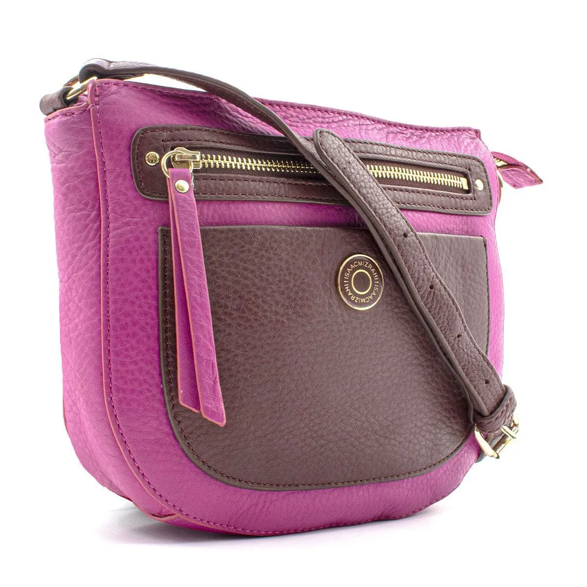 Isaac Mizrahi Pebble Crossbody Bags Leather Pink Colour For Women