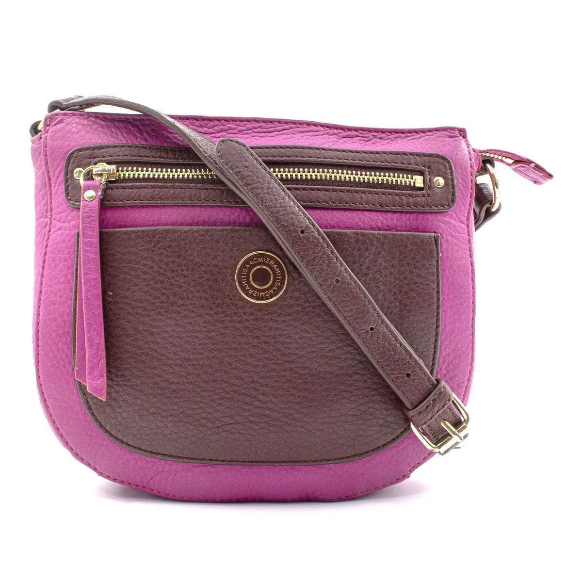 Isaac Mizrahi Pebble Crossbody Bags Leather Pink Colour For Women