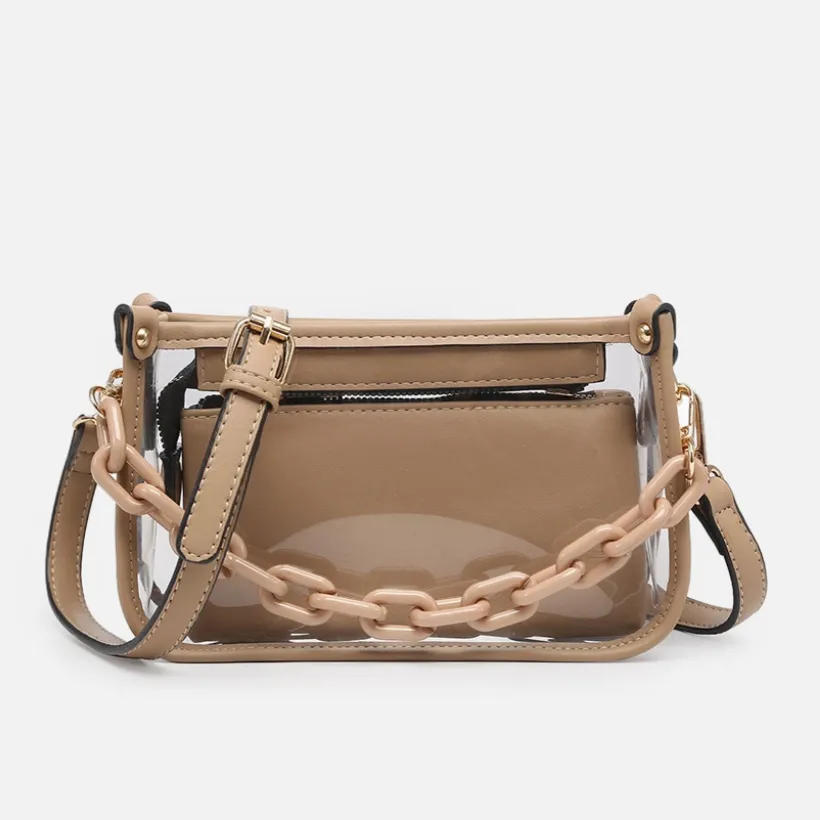 Jessica Clear Crossbody with Chain