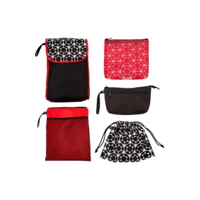 J.L. Childress 5-in-1 Diaper Bag Organizer - Black.Red Floral