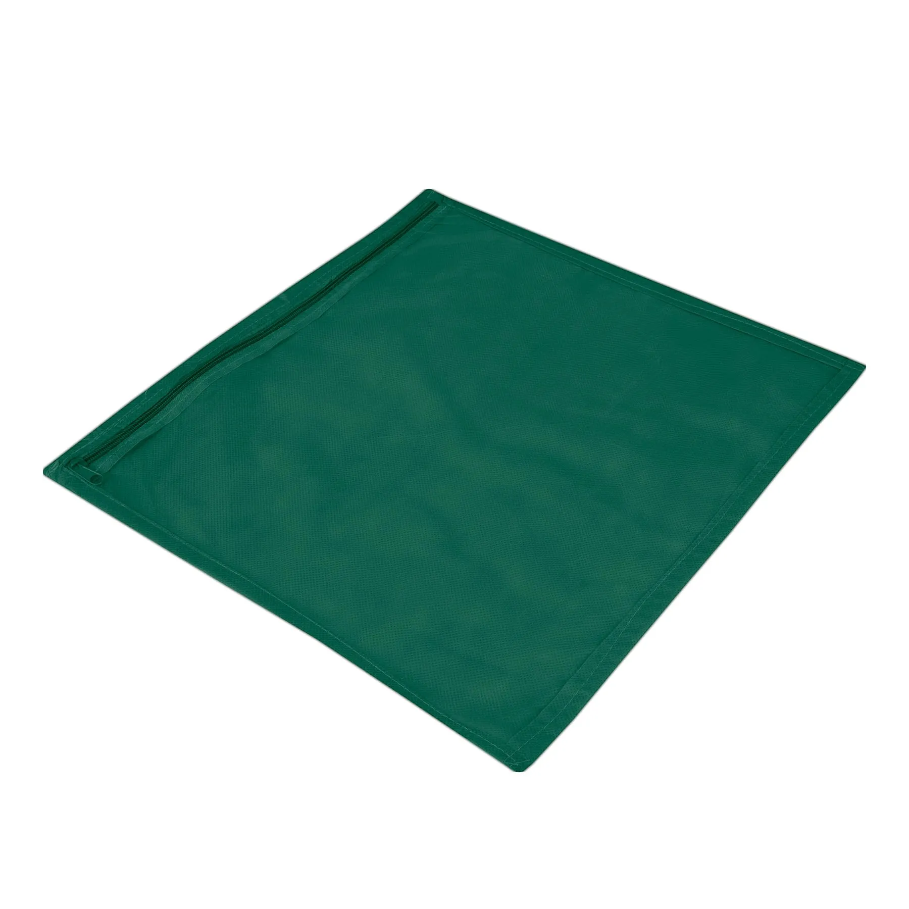 Kuber Industries Saree Cover | Clothes Storage Bag | Single Packing Saree with Zip Closure | Wardrobe Organizer | Cloth Stoarge Organizer | Plain Saree Cover | Pack of 12 | Green