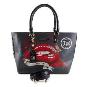 LA PHILIPE LP1021-16 RED LIPS HANDBAG-TOTE