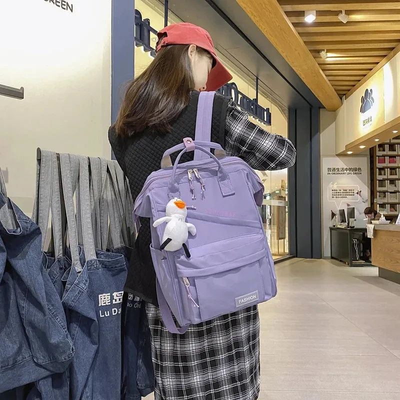 Lady Purple Waterproof Kawaii Backpack Fashion Women Laptop Nylon Mommy Bag Girl Cute Travel Female Rucksack Trendy College Bags