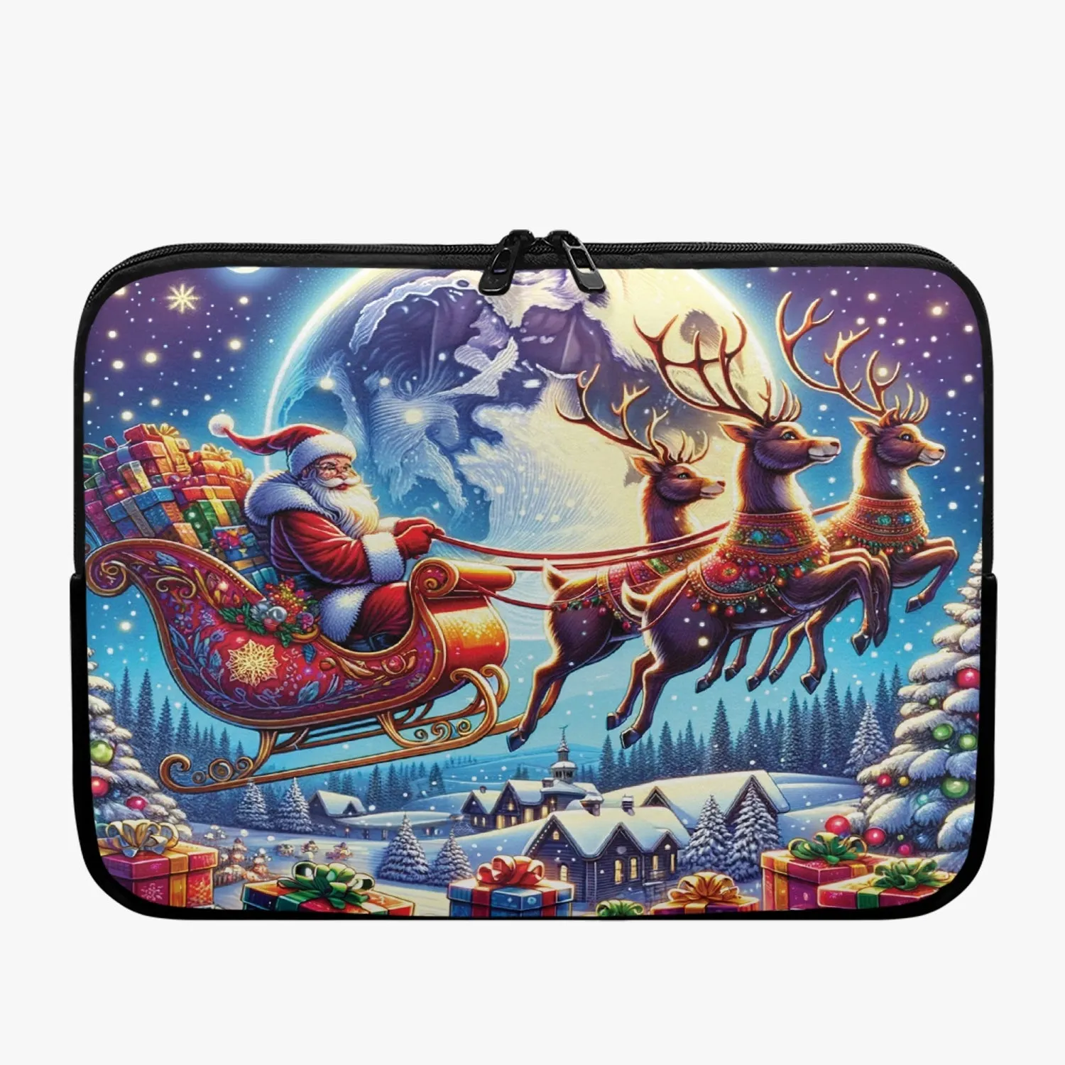 Laptop Sleeve - without handles - Christmas, Santa and Sleigh