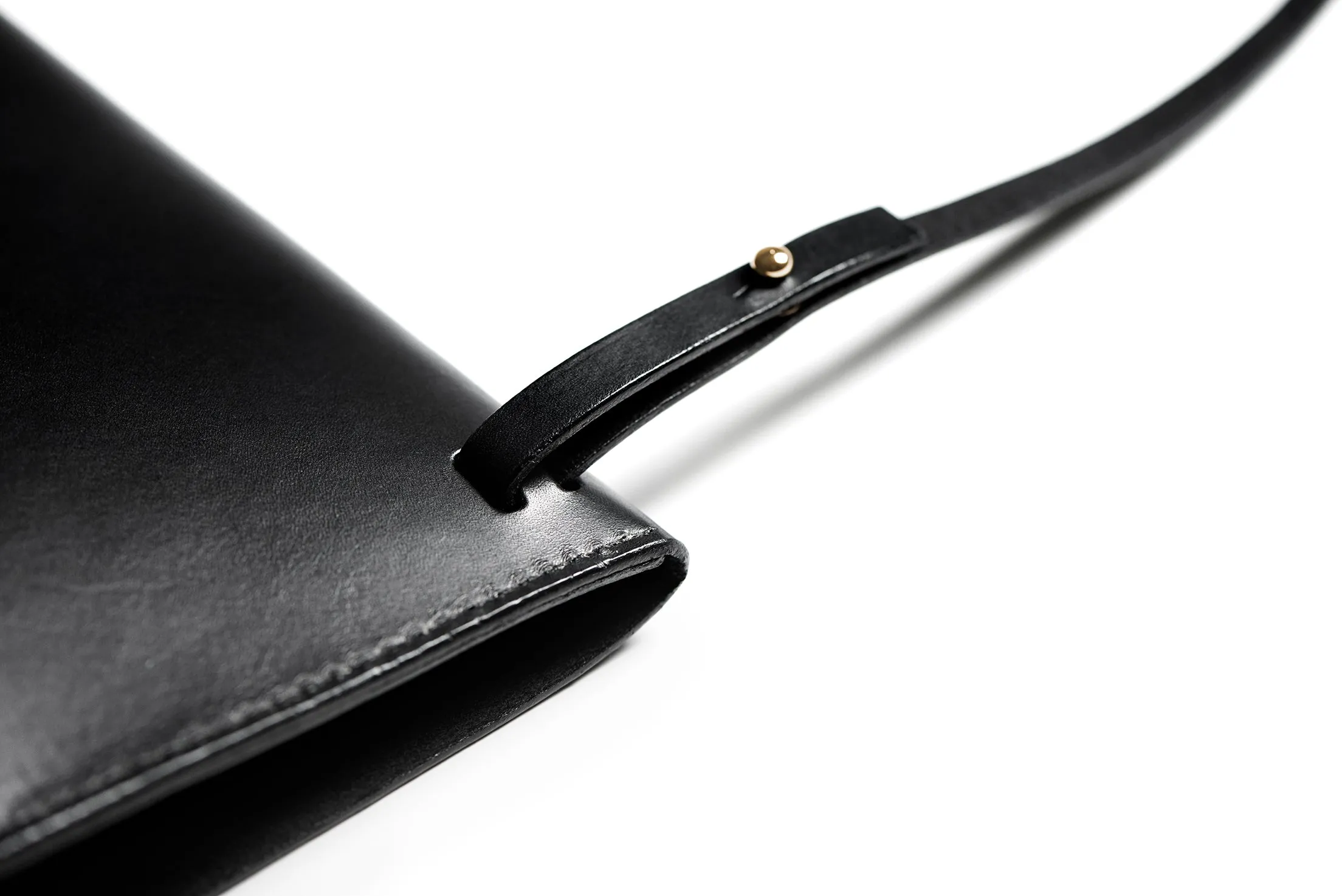 Leather clutch & shoulder bag: RIGMOR MINI (black)