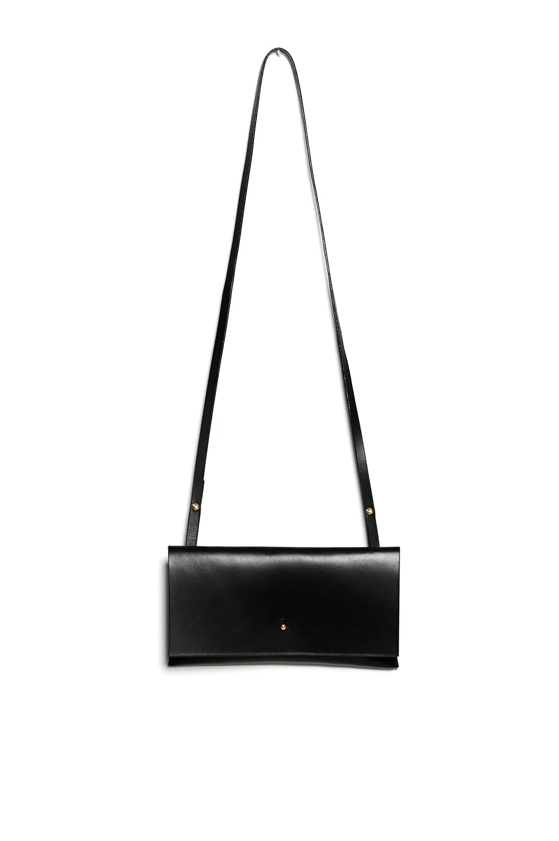 Leather clutch & shoulder bag: RIGMOR MINI (black)