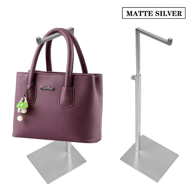 Linliangmuyu 7-shape High quality Metal Bag handbag Display Stand Holder Rack Adjustable Height BJ01-01