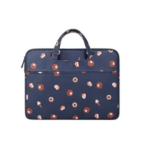 Lovely Baby Bear Pattern Laptop Bag- Navy Blue