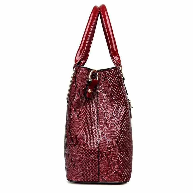 Luxury Snake PU Leather Women Tote Bag