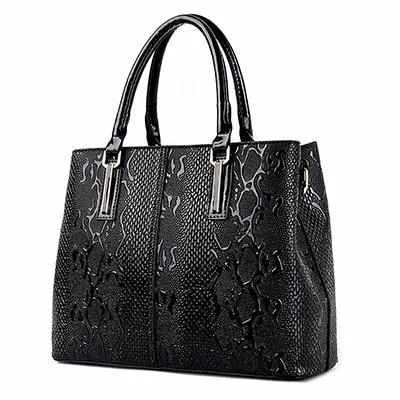 Luxury Snake PU Leather Women Tote Bag