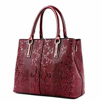 Luxury Snake PU Leather Women Tote Bag